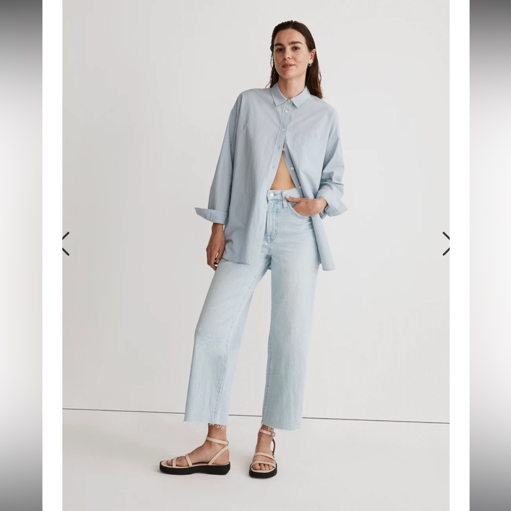 Madewell perfect vintage Jean wide leg crop raw hem